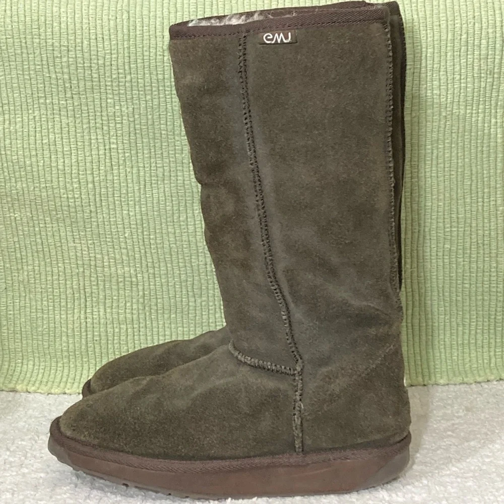 EMU Australia Womens Brown Bronte Hi Suede Wool-Lined Warm Winter Boots Size 7M